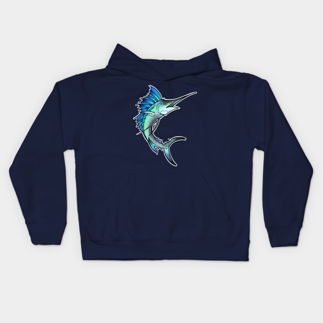 Marlin the swordfish Kids Hoodie by weilertsen